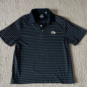 CB DryTec Georgia Tech Dark Blue Polo with Light Stripes